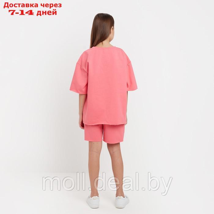 Комплект для девочки (футболка, шорты) MINAKU цвет розовый, рост 116 - фото 4 - id-p201773484