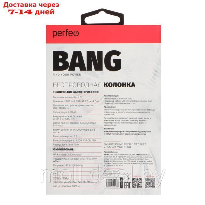 Портативная колонка Perfeo BANG PF_D0043, 5 Вт, 1200 мАч, microSD, USB, AUX, FM, граффити - фото 8 - id-p201777555