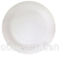 Тарелка бумажная d=180мм,белая мелованная, упаковка 100 шт