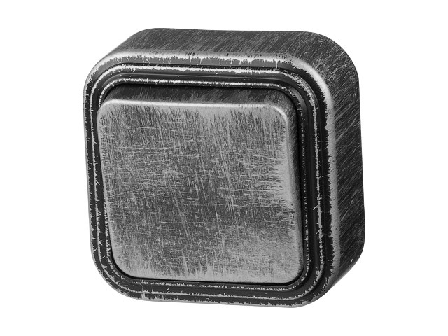 Выключатель 1 клав. (открытый, до 6А) серебро, Стандарт, Юпитер (VA 16-131 ЧС) (ЮПИТЕР) - фото 1 - id-p201808042