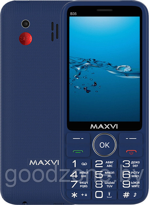 Кнопочный телефон Maxvi B35 (синий) - фото 1 - id-p201810736