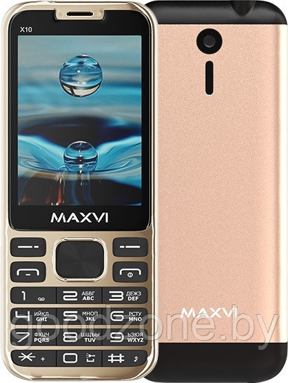 Кнопочный телефон Maxvi X10 (золотистый)