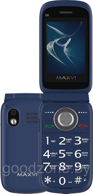 Кнопочный телефон Maxvi E6 (синий) - фото 1 - id-p201810092