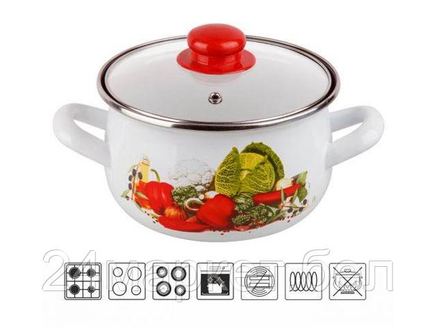 Кастрюля стальная эмалированная, 3.8 л, серия Урожай, PERFECTO LINEA (подходит для всех типов плит, включая, фото 2