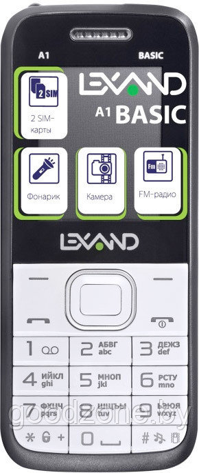 Кнопочный телефон Lexand A1 Basic White