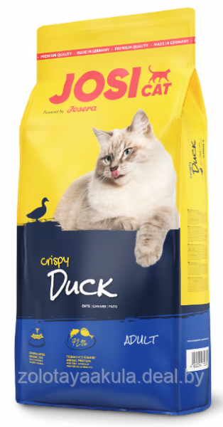 Корм в развес Josera JosiCat Crispy Duck для взрослых кошек, Утка, Рыба, 1кг - фото 1 - id-p201816540