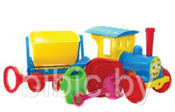 Паровозик игрушка для песочницы игрушечный, поезд набор игрушек Doloni-Toys 013222/1 для детей малышей - фото 2 - id-p201828075