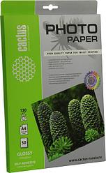 Cactus CS-GSA413050 (A4, 50 листов, 130 г/м2) бумага глянцевая самоклеящаяся