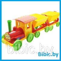 Паровозик игрушка для песочницы игрушечный, поезд набор игрушек Doloni-Toys 013118/3 для детей малышей