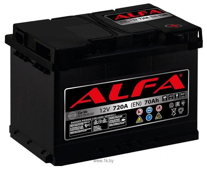 Аккумулятор ALFA Hybrid 70 R (720A, 278*175*190)