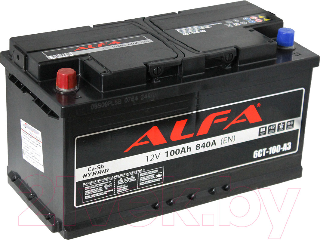 Аккумулятор ALFA Hybrid 100 L (850A, 354*175*190)