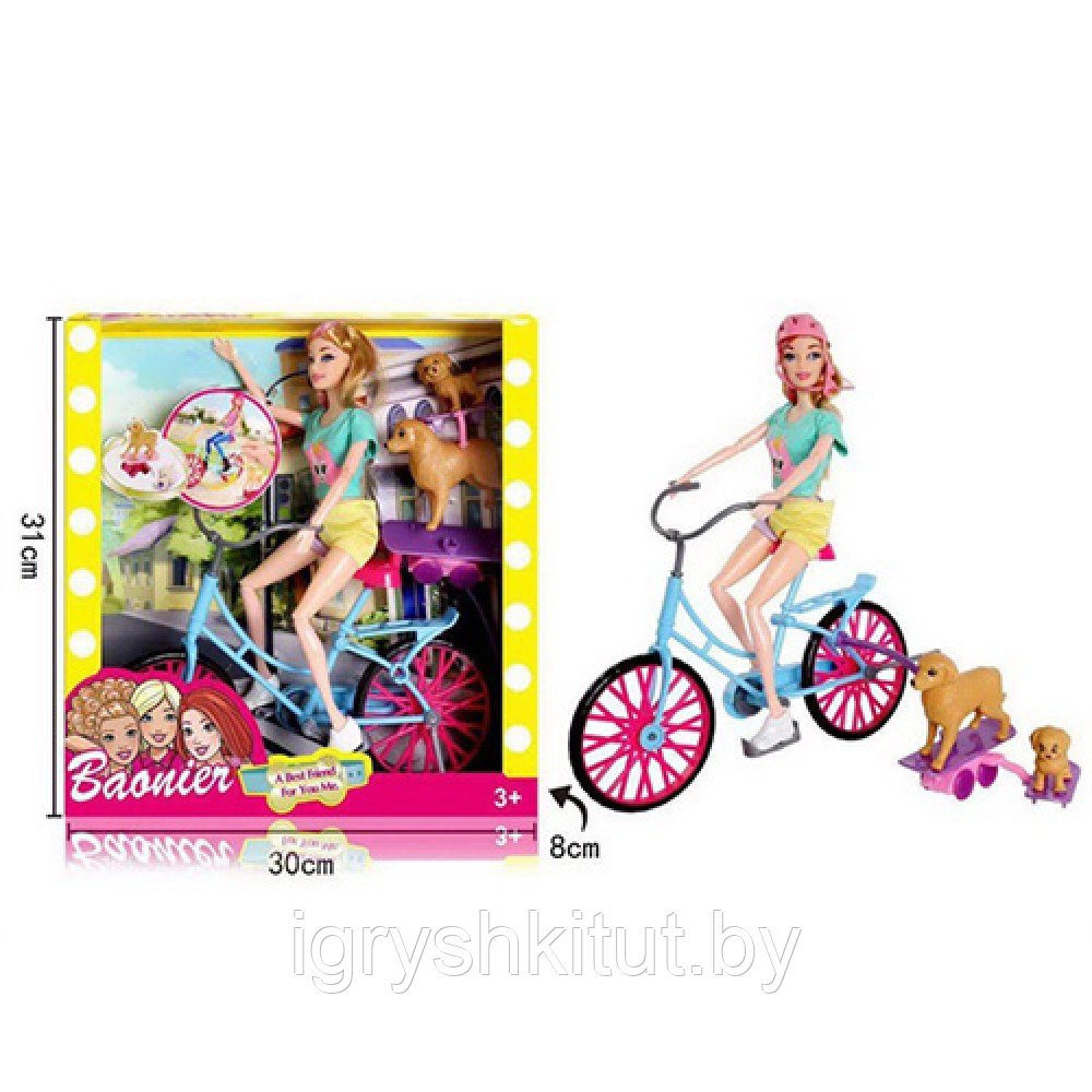 Игровой набор Кукла с велосипедом и аксессуарами - фото 1 - id-p201837891