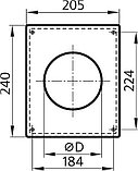 ERA Площадка торцевая пластиковая 180x250 фланец d 100, 100ПТП - V100ПТП, фото 2