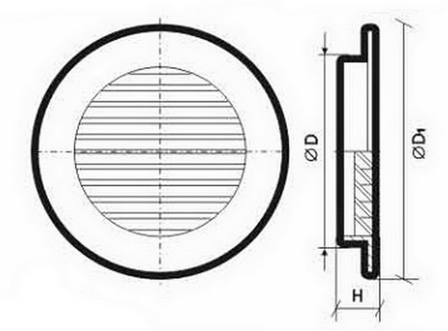 Решетка вентиляционная круглая D150 вытяжная АБС с фланцем D125, 12РК - V12РК - фото 3 - id-p174947243