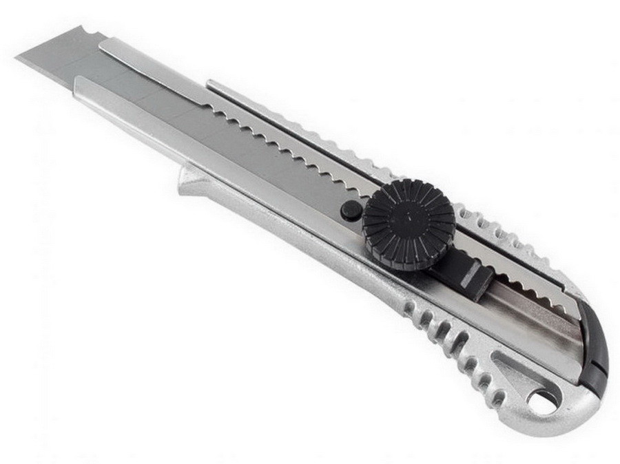 Нож с выдвижным лезвием, 18 мм алюминиевый корпус - 19-0-312 - фото 1 - id-p131773093