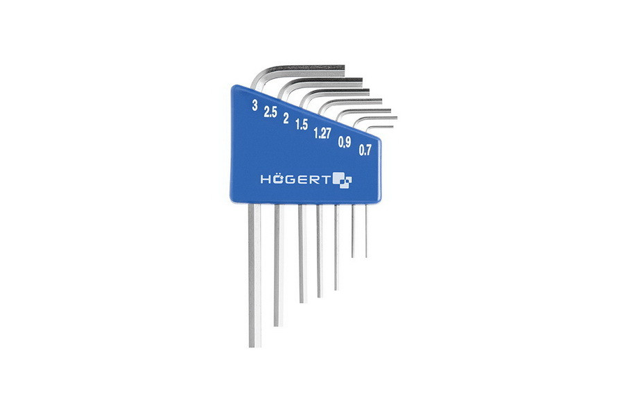 HOEGERT Ключи шестигранные  0,71-3 мм, 7 шт.   - HT1W800