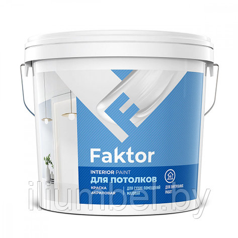 Краска FAKTOR для потолков белая 6кг, фото 2