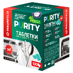 Таблетки для посудомоечных машин MAUNFELD Purity ECO all in 1 MDT100EC (100 шт. в упаковке)