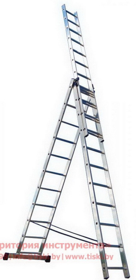 REMOCOLOR Лестница трехсекционная универсальная, алюминиевая, 9 ступеней - 63-3-009
