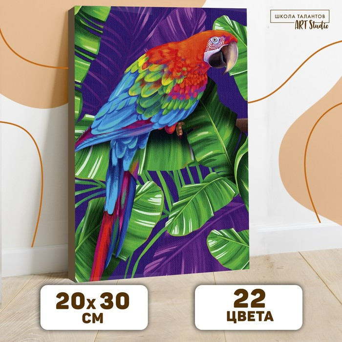 Картина по номерам на холсте с подрамником «Попугай» 20х30 см - фото 1 - id-p201843447
