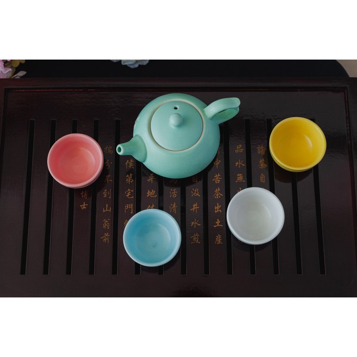 Набор для чайной церемонии керамический «Утро», 5 предметов: 4 пиалы 50 мл, чайник 200 мл - фото 9 - id-p177021778