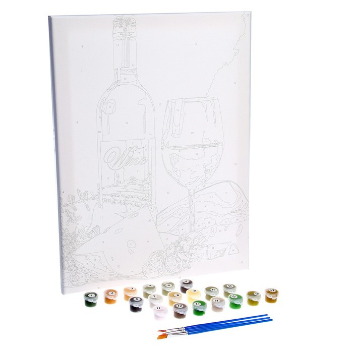 Картина по номерам на холсте с подрамником «Белое вино», 30х40 см - фото 3 - id-p201843478