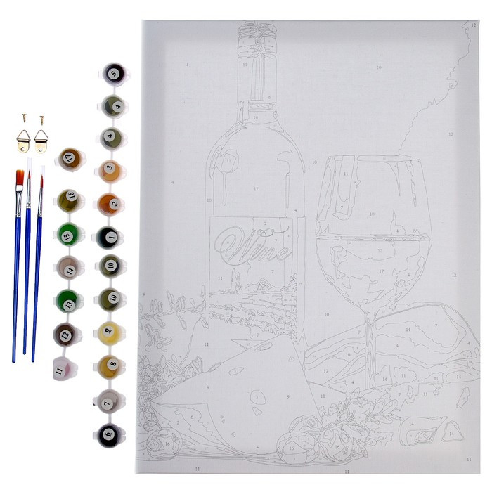 Картина по номерам на холсте с подрамником «Белое вино», 30х40 см - фото 5 - id-p201843478
