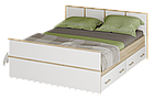 Кровать LIGHT Сакура 1,6м - Дуб сонома/Белый, фото 2
