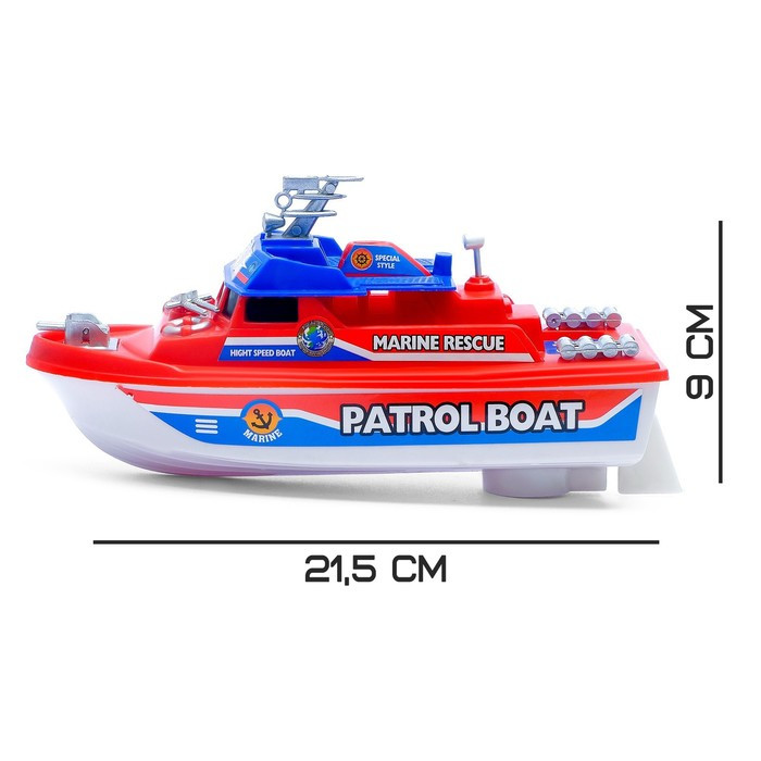 Катер «Патрульная лодка», работает от батареек, цвета МИКС. - фото 2 - id-p162753120