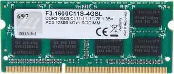 SO-DIMM DDR3 8Gb PC-12800 1600Mhz G.Skill (F3-1600C11S-8GSL)
