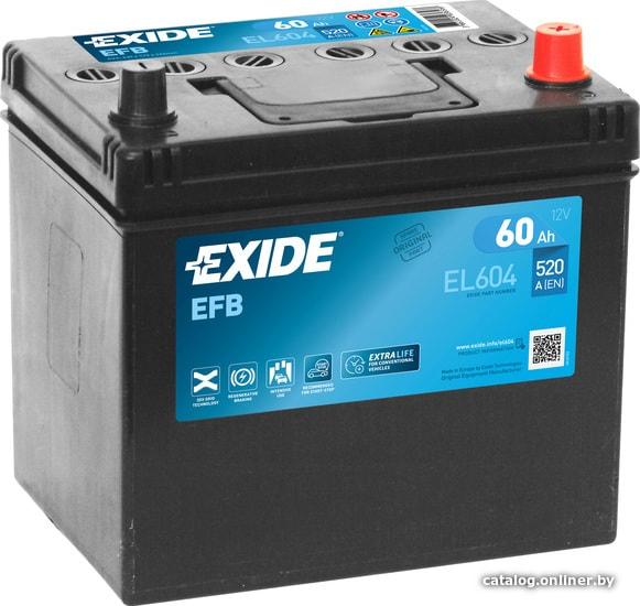 Аккумуляторная батарея 60Ah EXIDE EFB Start&Stop EL604 - фото 1 - id-p201849405