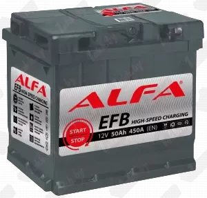 Аккумулятор ALFA EFB 50 R (450A, 207*175*190) KZ
