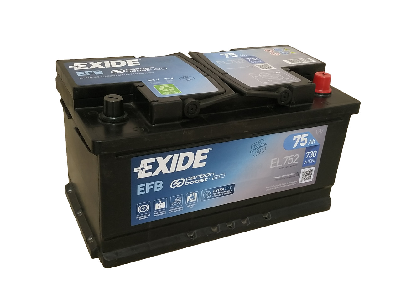 Аккумуляторная батарея 75Ah EXIDE EFB Start&Stop EL752 - фото 1 - id-p201849513