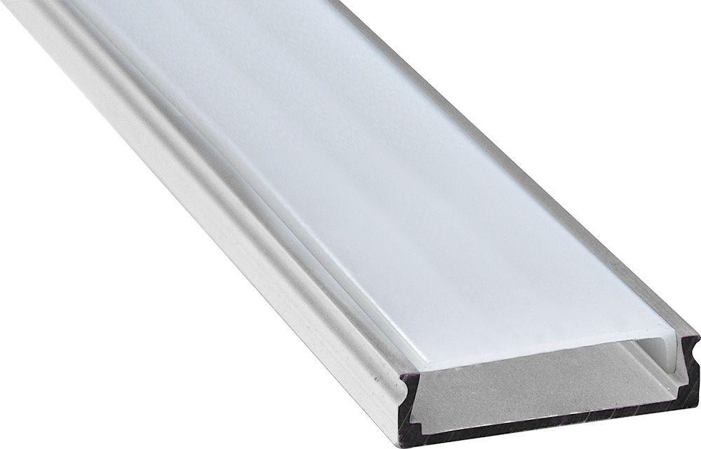 Профиль алюминиевый накладной широкий серебро CAB263 для светодиодной .