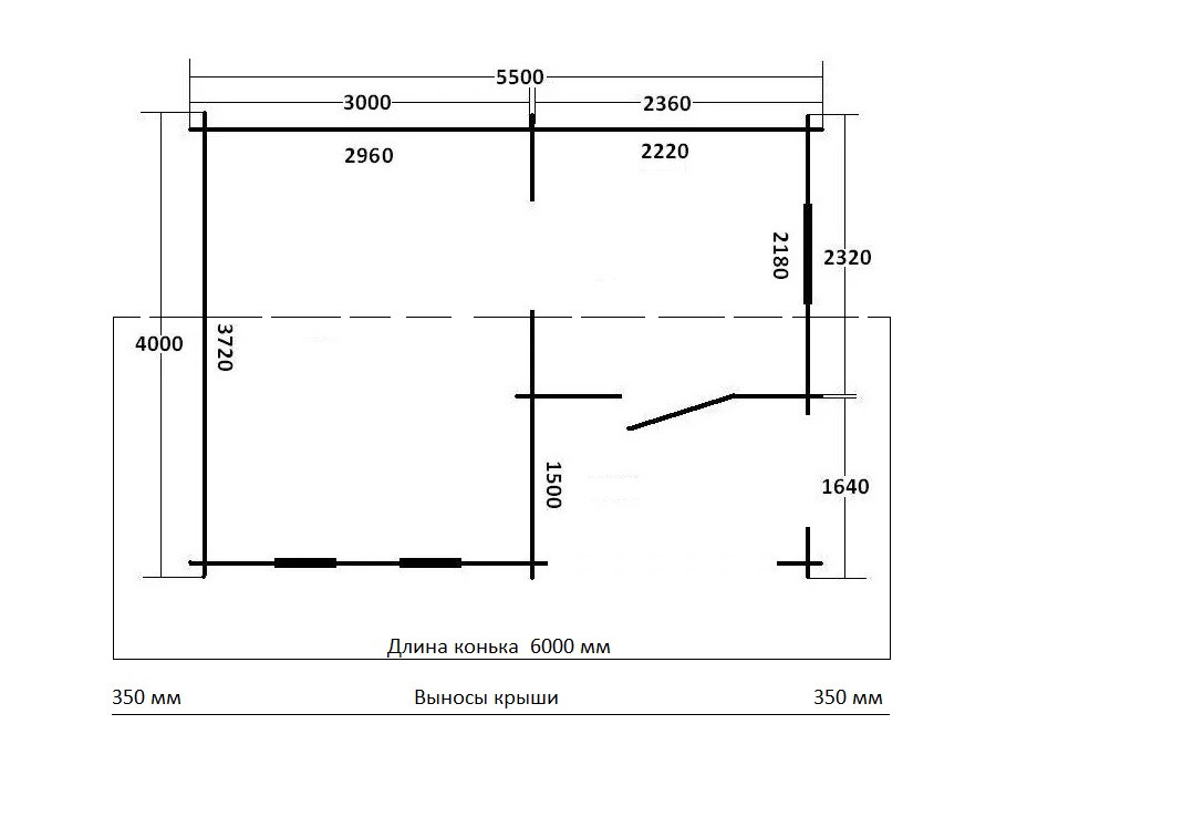 Дачный дом "Боровой" 5,5х4 м из профилированного бруса, толщиной 44мм - фото 2 - id-p201850455