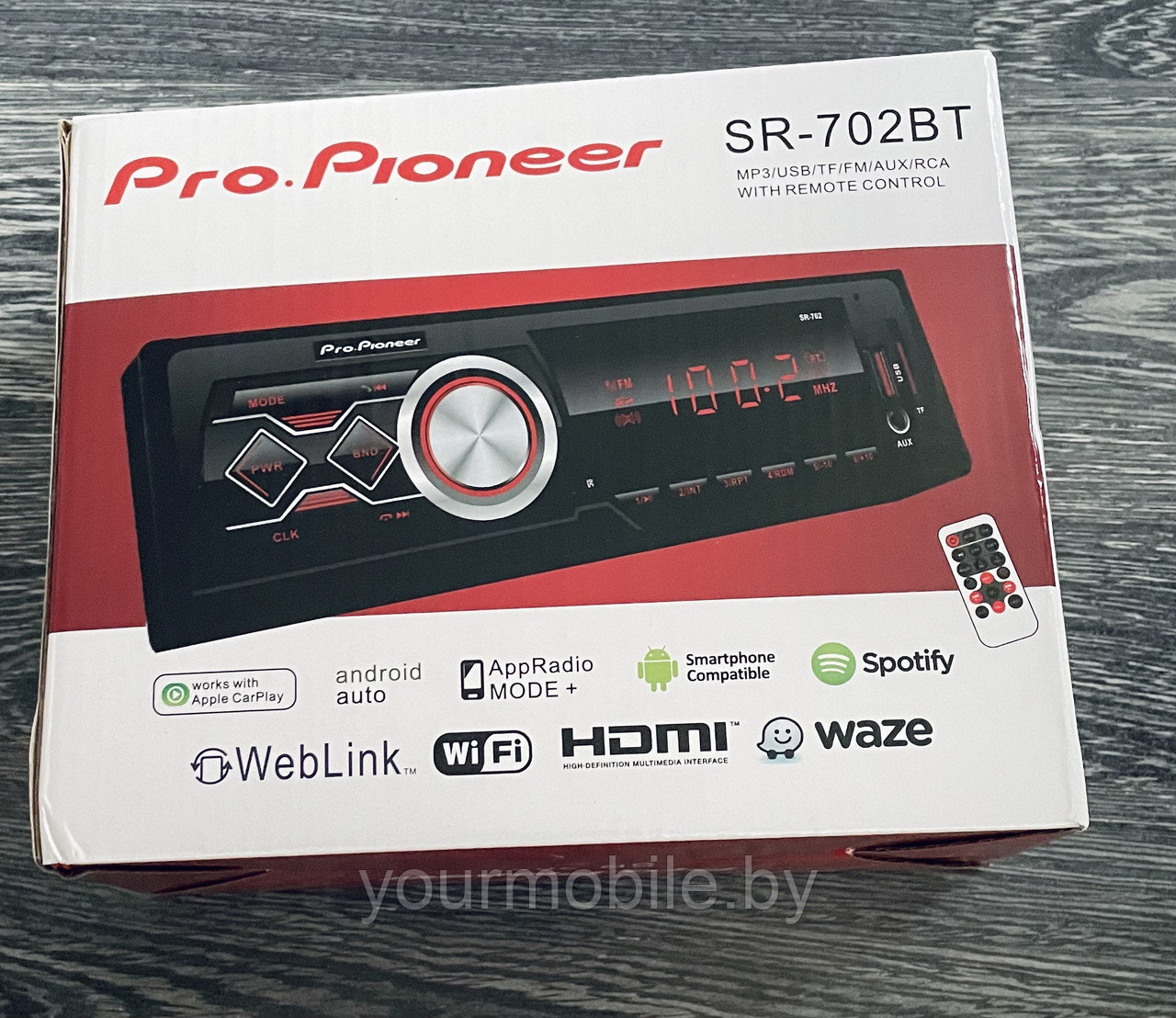 Автомагнитола Pro.Pioneer SR-702BT с Bluetooth, Пульт ДУ - фото 1 - id-p201855132