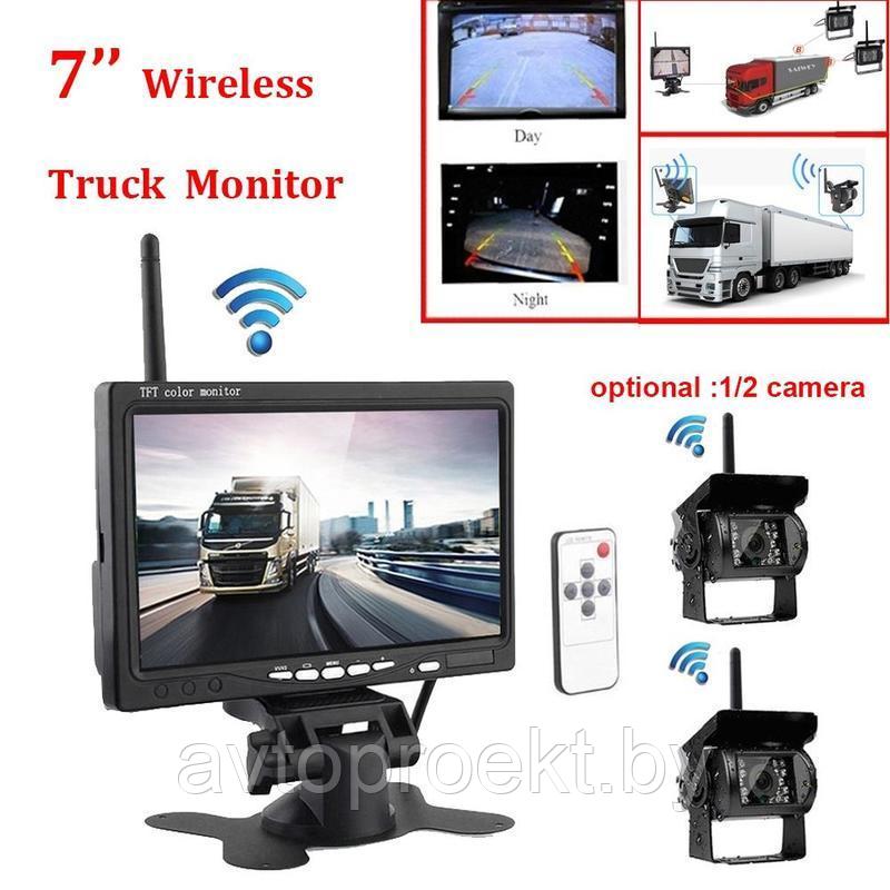 7" Монитор + 2 Wi-Fi парковочные камеры 12v-24v с ИК-подсветкой - фото 2 - id-p201856803