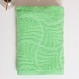 Полотенце махровое "Волна", размер 70х130 см, 300 гр/м2, цвет светло-зелёный, фото 4