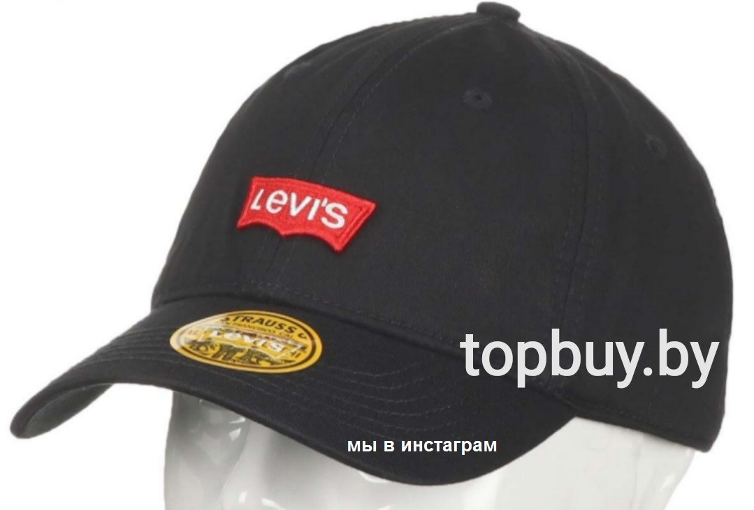 Бейсболка с логотипом Levis, черная.