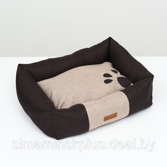 Лежанка со съемной подушкой "Лапа", рогожка, 50 х 40 х 15 см - фото 1 - id-p201857051