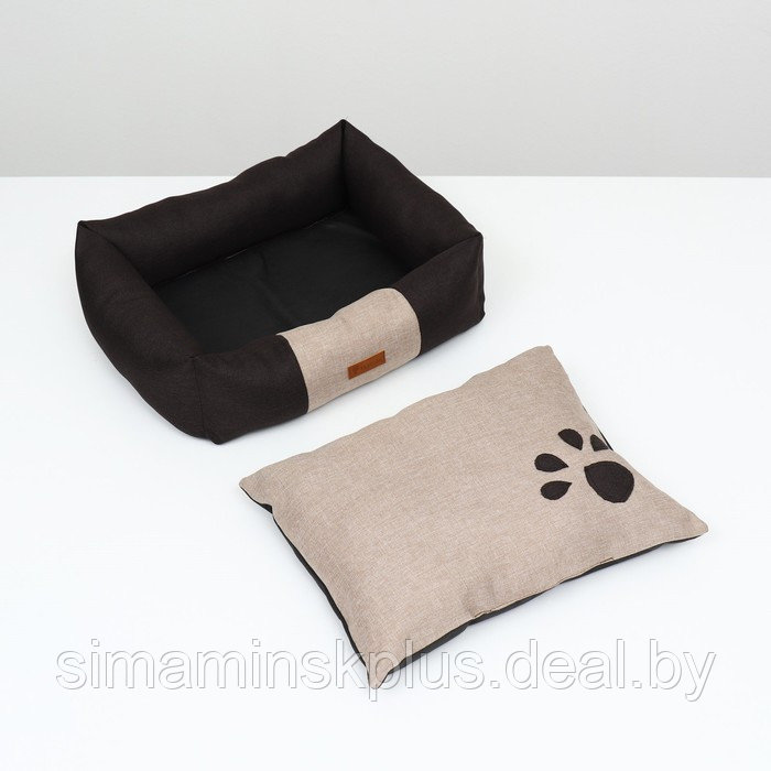 Лежанка со съемной подушкой "Лапа", рогожка, 50 х 40 х 15 см - фото 5 - id-p201857051