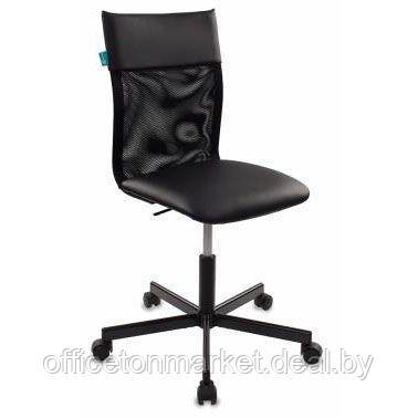 Кресло для персонала "Бюрократ CH-1399", экокожа, сетчатая ткань, металл, черный - фото 1 - id-p168819794