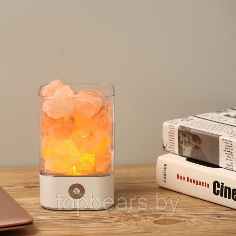 Соляной ионизирующий светильник-ночник «Crystal Salt Lamp» с розовой гималайской солью 0,62 кг - фото 2 - id-p201863405