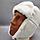 Шапка - ушанка сувенирная унисекс / экомех и плащевая ткань / демисезонный головной убор Белая 56 размер, фото 7