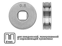 Ролик подающий ф 25/7 мм, шир. 7,5 мм, проволока ф 0,8-1,0 мм (V-тип) (для твердой проволоки: омедненная,