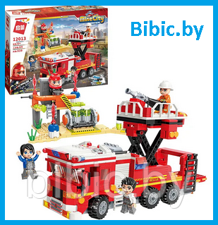 Детский конструктор Пожарная машина служба охрана станция 12013, серия сити cities пожарные аналог лего lego, фото 1