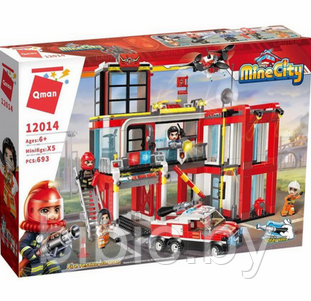 Детский конструктор Пожарная депо служба охрана станция 12014, серия сити cities пожарные аналог лего lego - фото 3 - id-p201863892