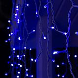Гирлянда «Бахрома» 3 × 0.9 м, IP44, УМС, белая нить, 232 LED, свечение синее, 220 В, фото 3