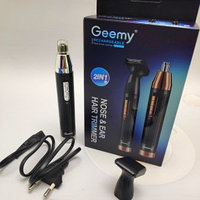 Аккумуляторный мужской триммер для носа и ушей Gemei GM-3120 2 в 1 с насадкой для бороды и усов
