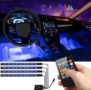 Универсальная светодиодная RGB led подсветка салона с контроллером и датчиком музыки для автомобиля Automobile